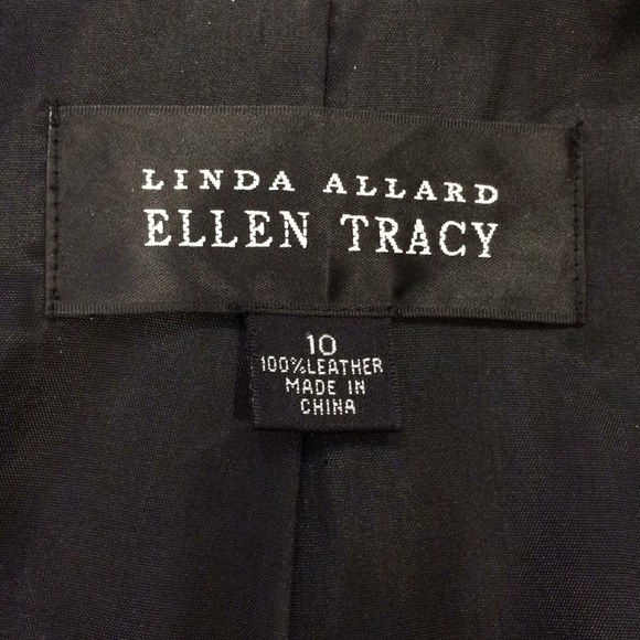 NWT Black Linda Allard Ellen Tracy Leather Blazer - Picture 3 of 7